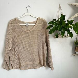 Chico's Taupe Open-Knit Top trending neutral color size XS extra small